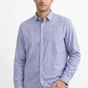 JWN John W Nordstrom Dress Shirt Mens XL Blue Plaid